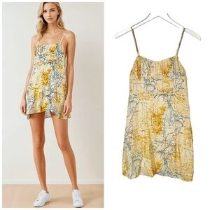 NEW Urban Outfitters By The Sea World Map Y2K Women’s Mini Slip Dress Sz S